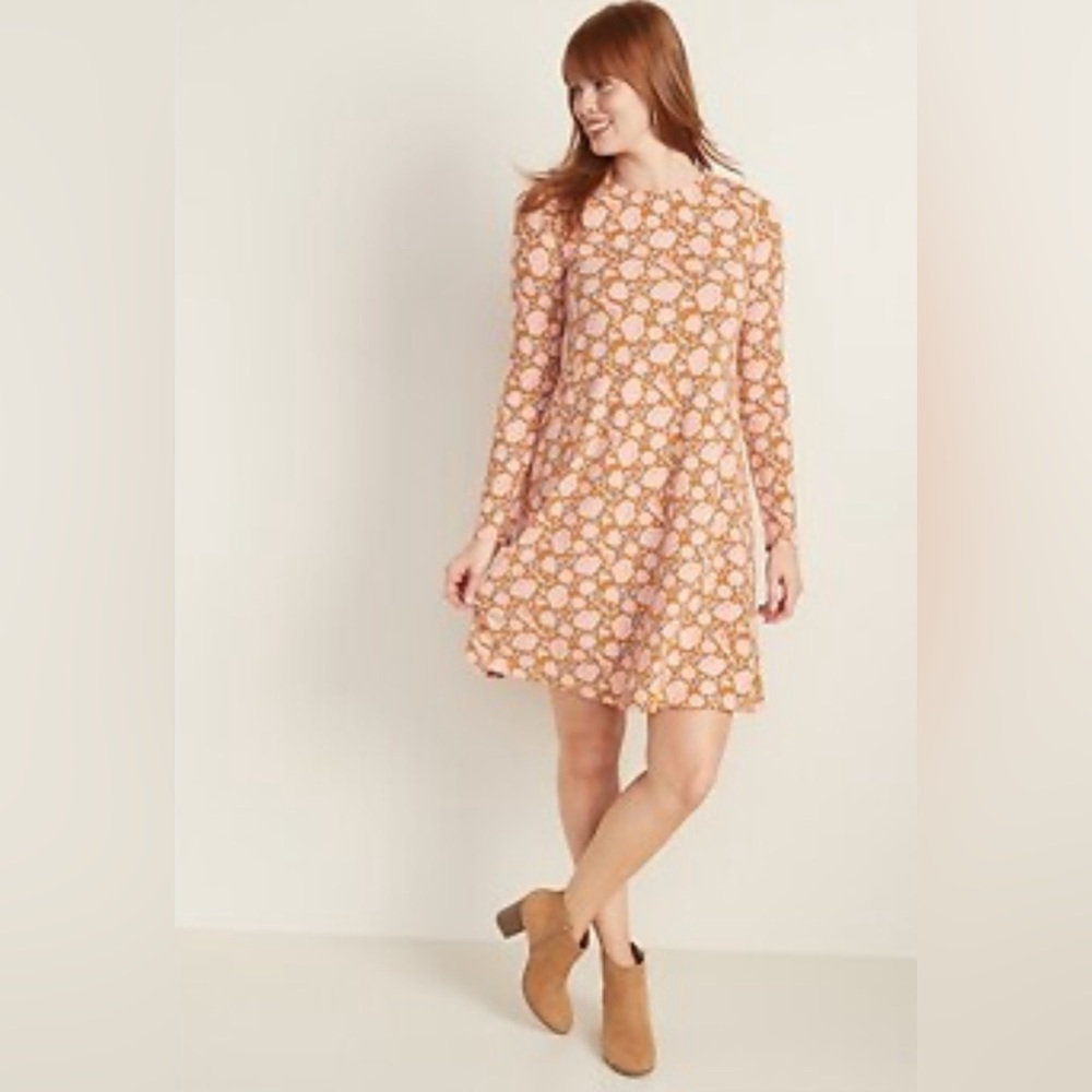 Old Navy Ochre Floral Jersey Dress